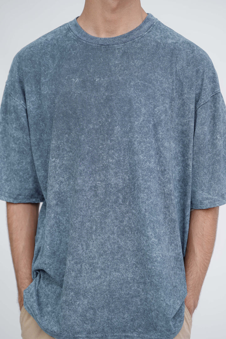 Mid Blue Acid Wash Oversized Tshirt ParadiseZone