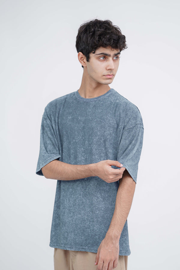 Mid Blue Acid Wash Oversized Tshirt ParadiseZone