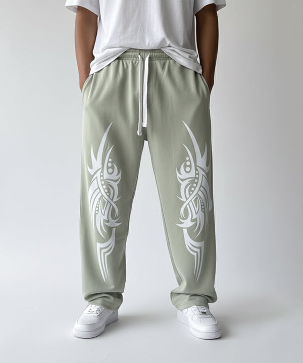 Sea Green Printed Baggy Trouser ParadiseZone