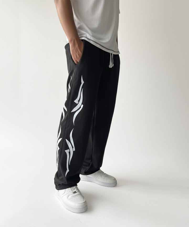 Black Printed Baggy Trouser ParadiseZone