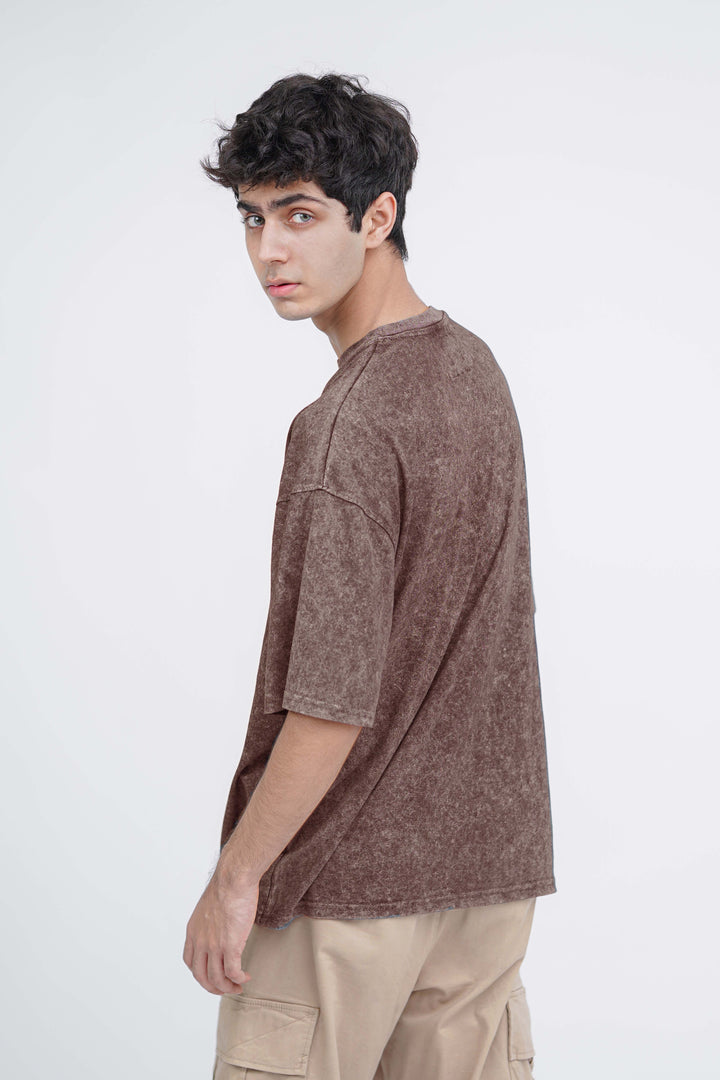 Brown Acid Wash Oversized Tshirt ParadiseZone