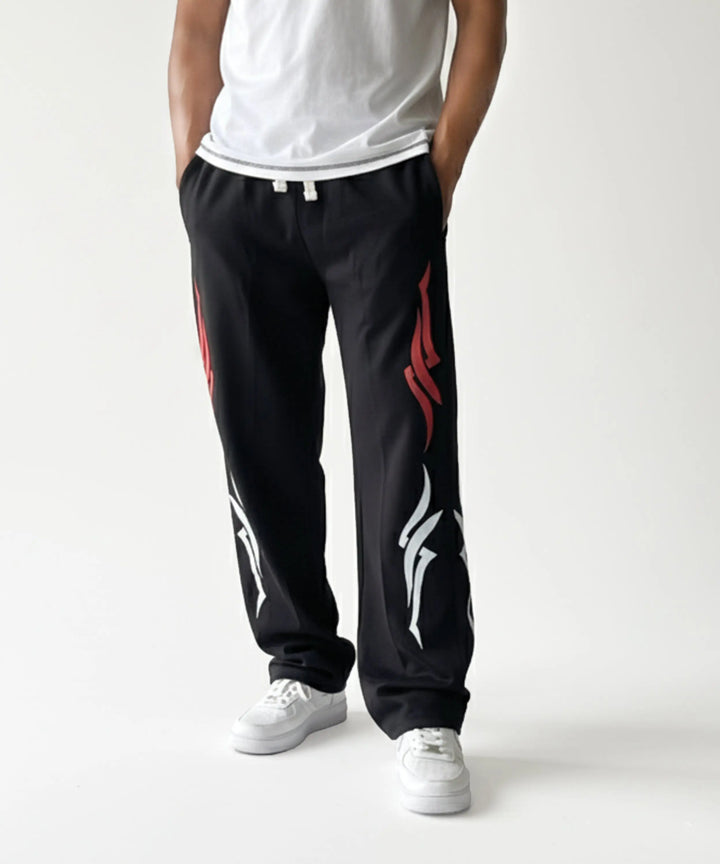 Black Printed Baggy Trouser ParadiseZone