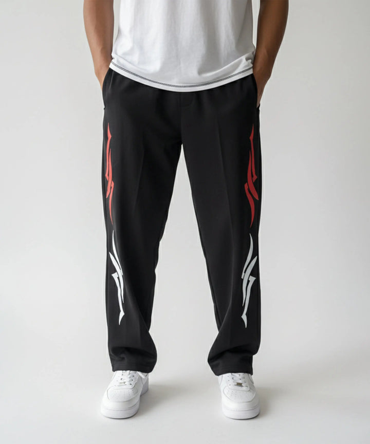 Black Printed Baggy Trouser ParadiseZone