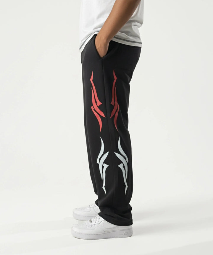 Black Printed Baggy Trouser ParadiseZone