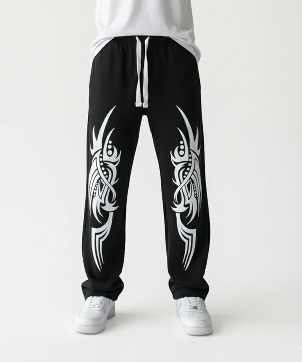Black Printed Baggy Trouser ParadiseZone