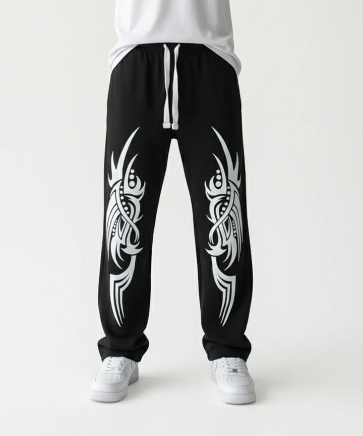 Black Printed Baggy Trouser ParadiseZone