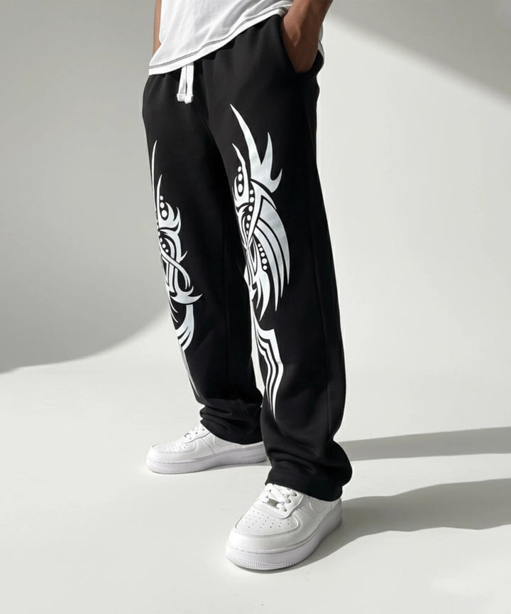 Black Printed Baggy Trouser ParadiseZone