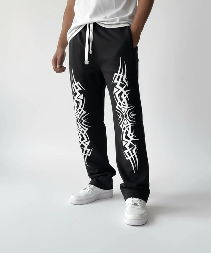 Black Printed Baggy Trouser ParadiseZone