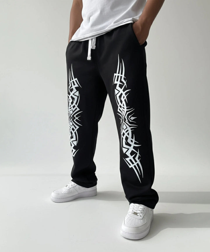Black Printed Baggy Trouser ParadiseZone