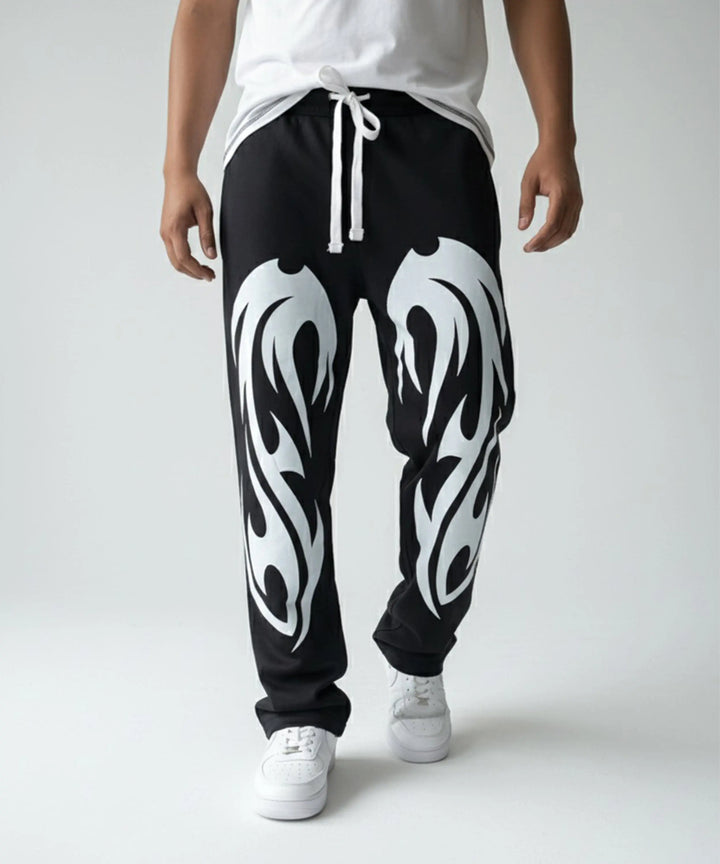 Black Printed Baggy Trouser ParadiseZone
