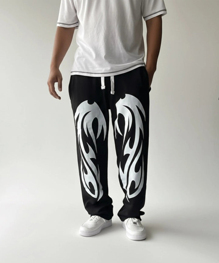 Black Printed Baggy Trouser ParadiseZone