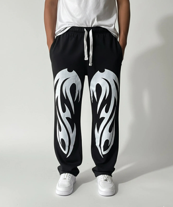 Black Printed Baggy Trouser ParadiseZone