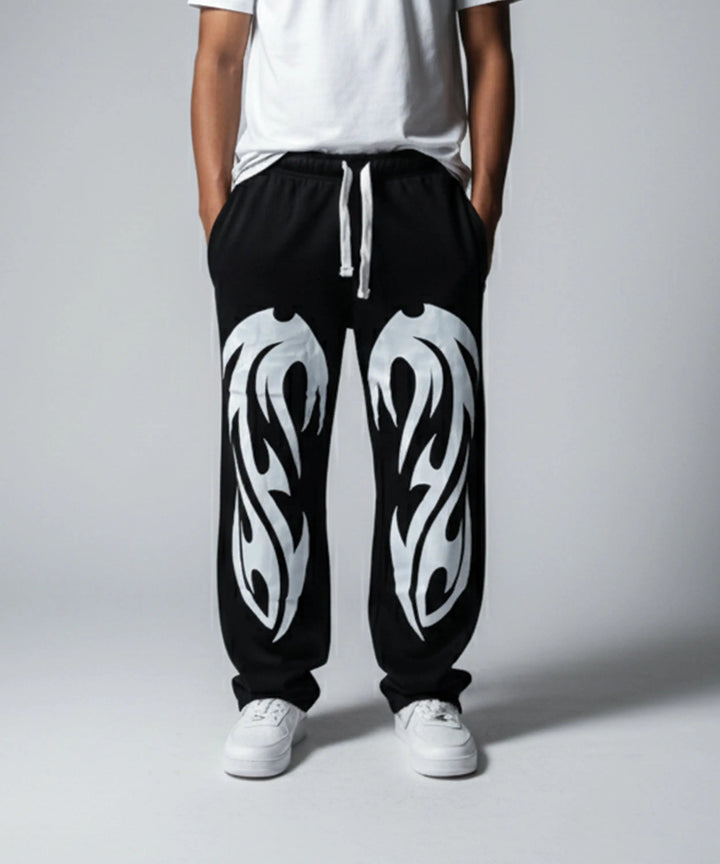 Black Printed Baggy Trouser ParadiseZone