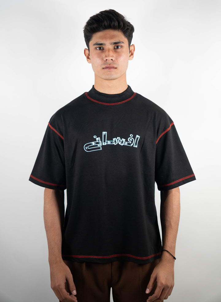 Contrast Stitch - Black&Red - Afsany ParadiseZone