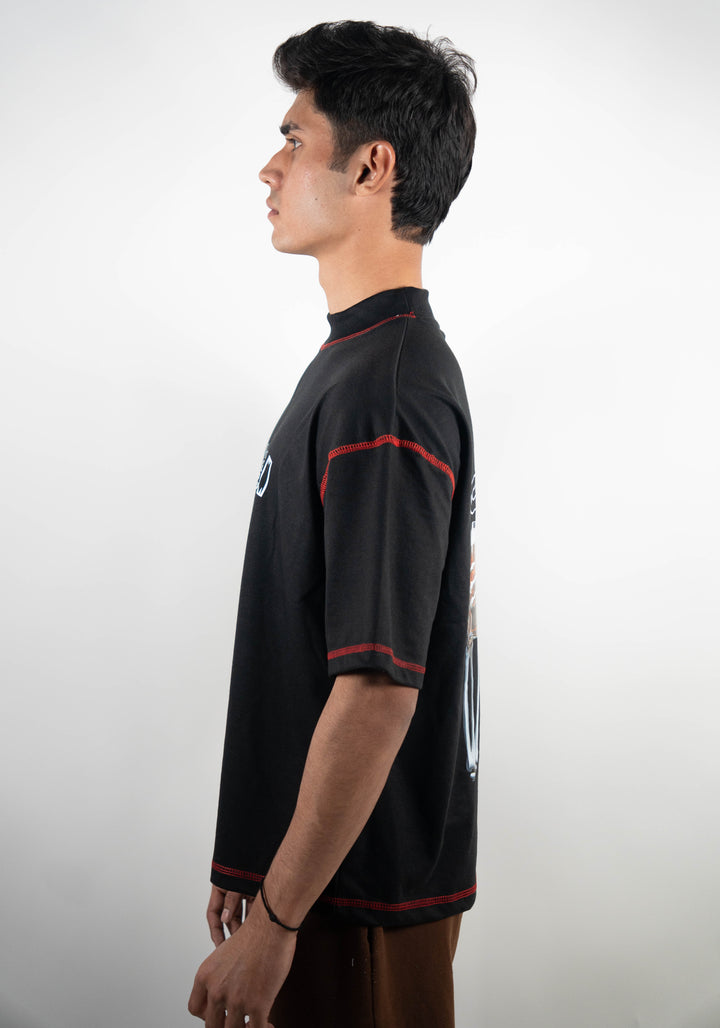 Contrast Stitch - Black&Red - Afsany ParadiseZone