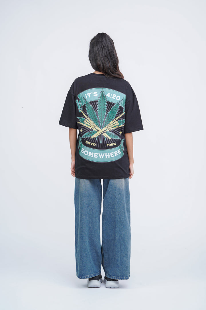 Somewhere Weed Oversized T-shirt ParadiseZone