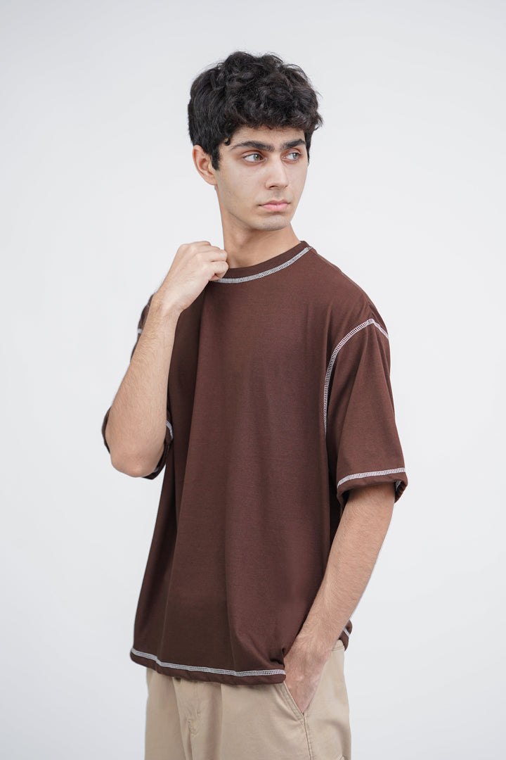 Contrast Stitched Boxy Fit T-shirt ParadiseZone
