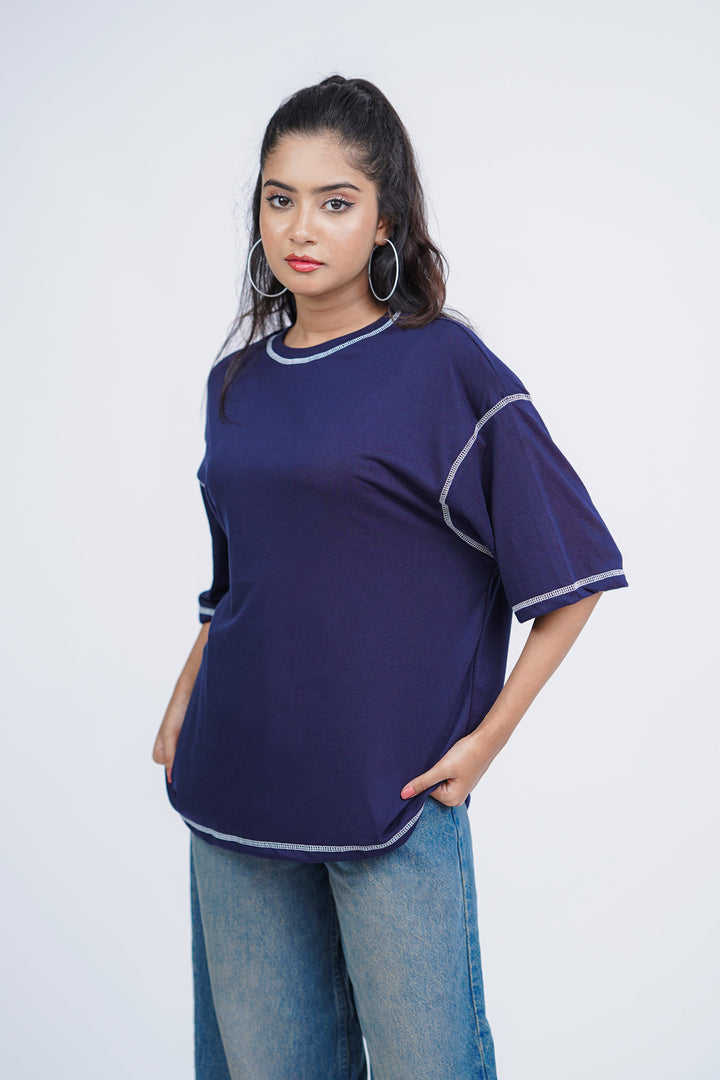 Contrast Stitched Boxy Fit T-shirt ParadiseZone