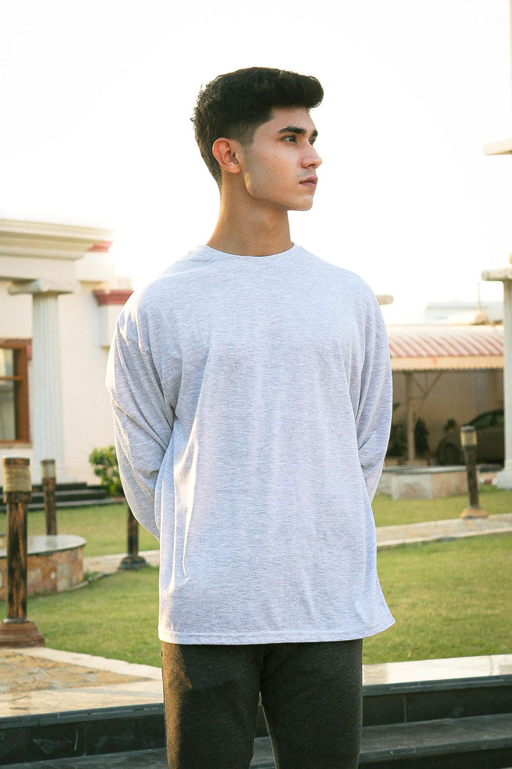 Grey Long Sleeves oversized T-shirt ParadiseZone