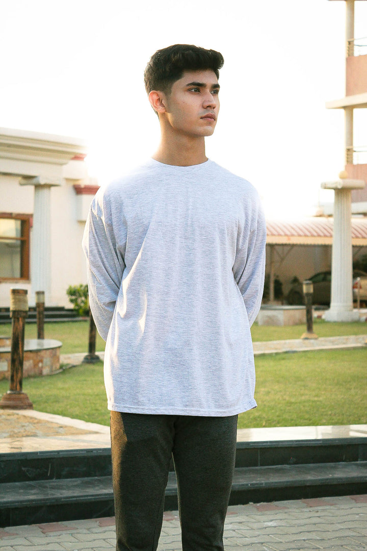 Grey Long Sleeves oversized T-shirt ParadiseZone