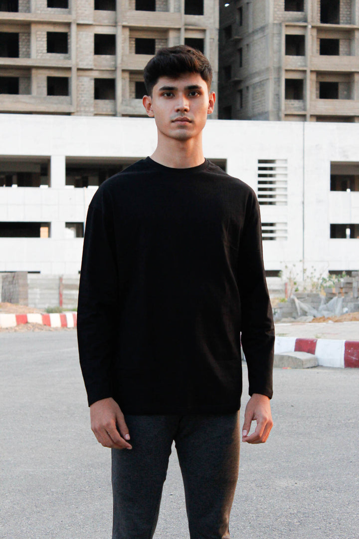 Black Long Sleeves Oversized T-shirt ParadiseZone