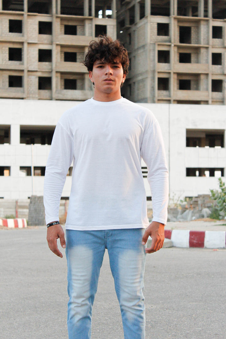 White Long Sleeves Oversized T-shirt ParadiseZone