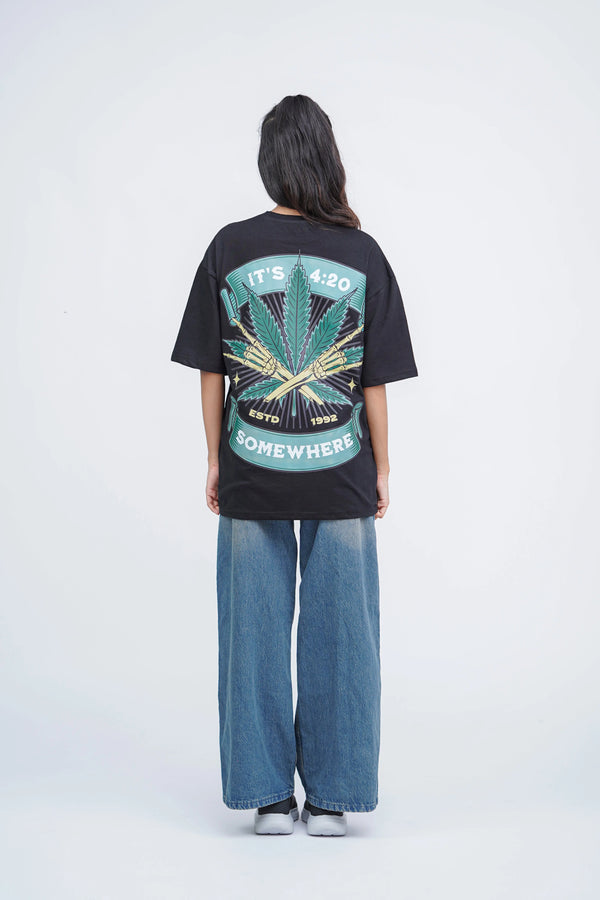 Somewhere Weed Oversized T-shirt ParadiseZone