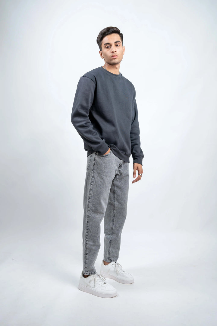 Steel Grey Regular-Fit Sweatshirt - ParadiseZone