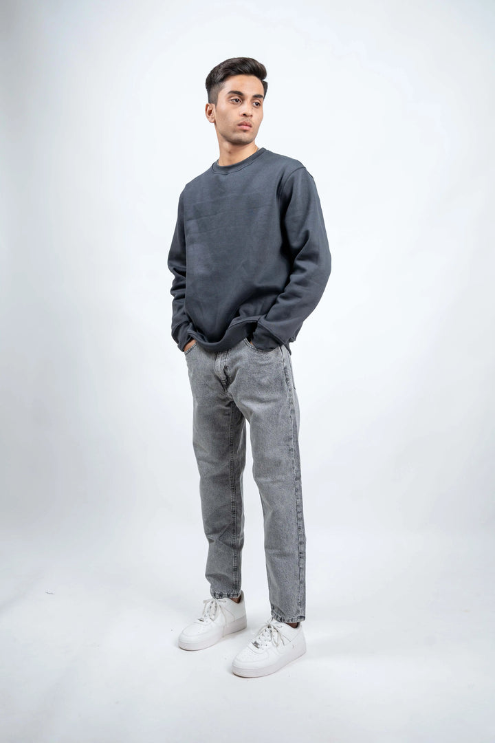 Steel Grey Regular-Fit Sweatshirt - ParadiseZone