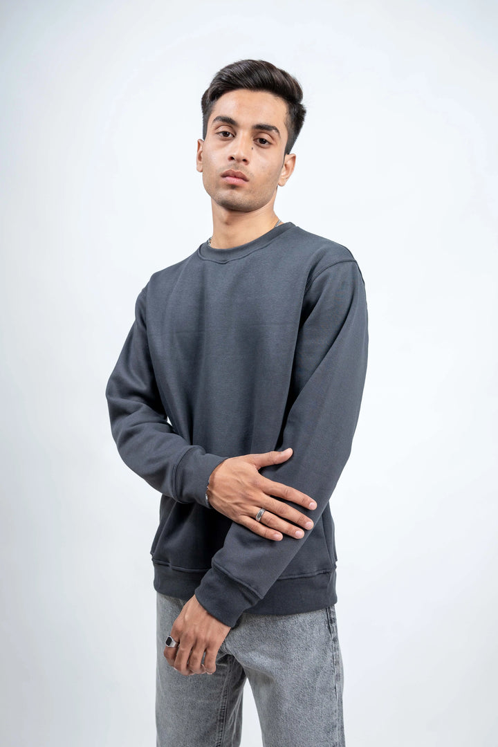 Steel Grey Regular-Fit Sweatshirt - ParadiseZone
