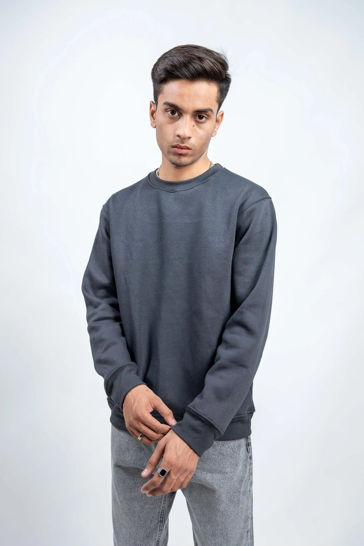 Steel Grey Regular-Fit Sweatshirt - ParadiseZone