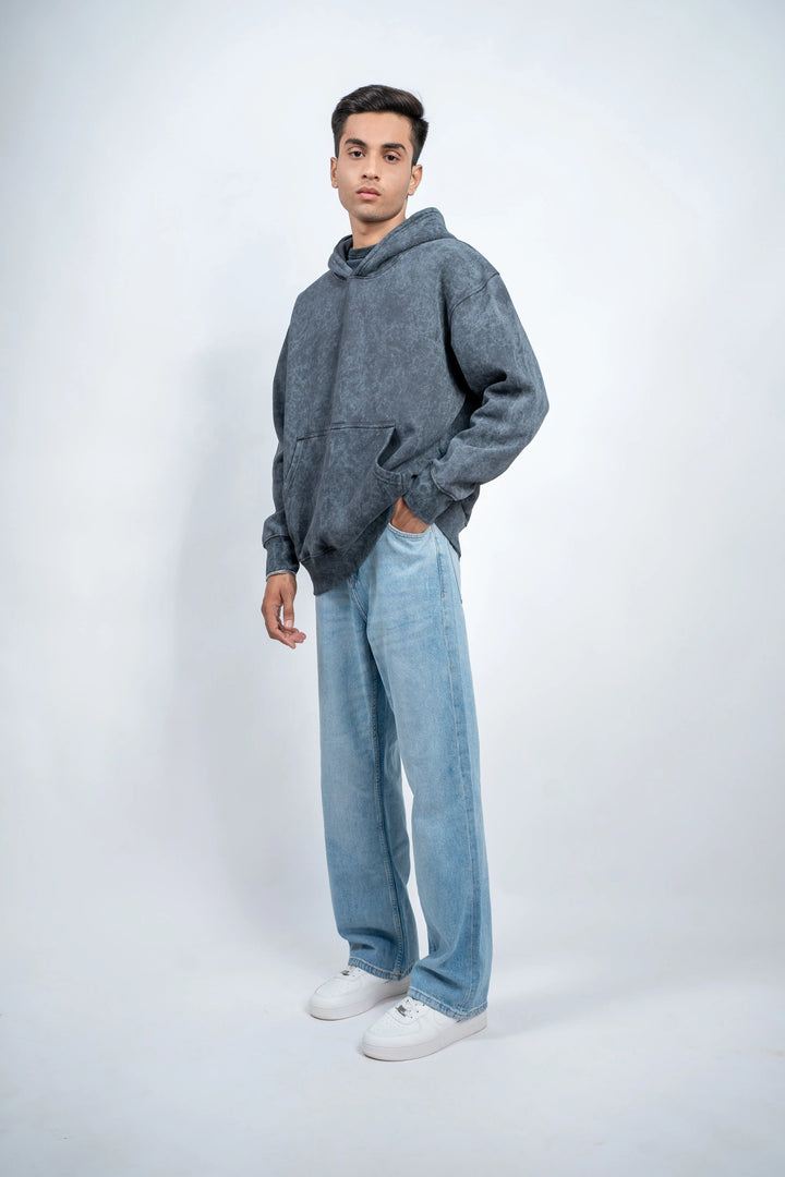Steel Grey Washed Oversized Hoodie ParadiseZone