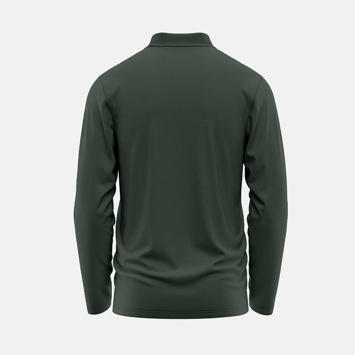 Army Green Long Sleeves Polo T-shirt ParadiseZone