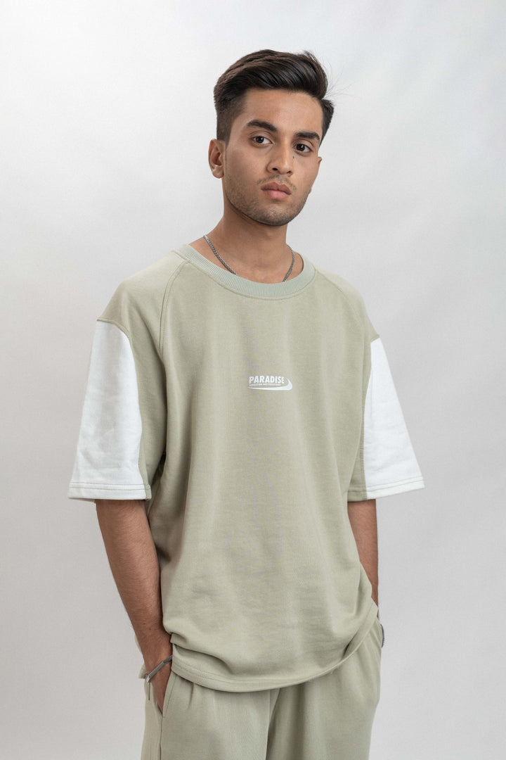 Beige Raglan Round Panel Cord Set – French Terry 280 GSM - ParadiseZone