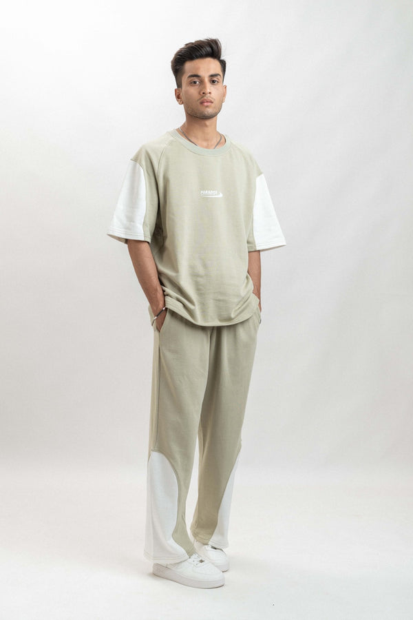 Beige Raglan Round Panel Cord Set – French Terry 280 GSM - ParadiseZone