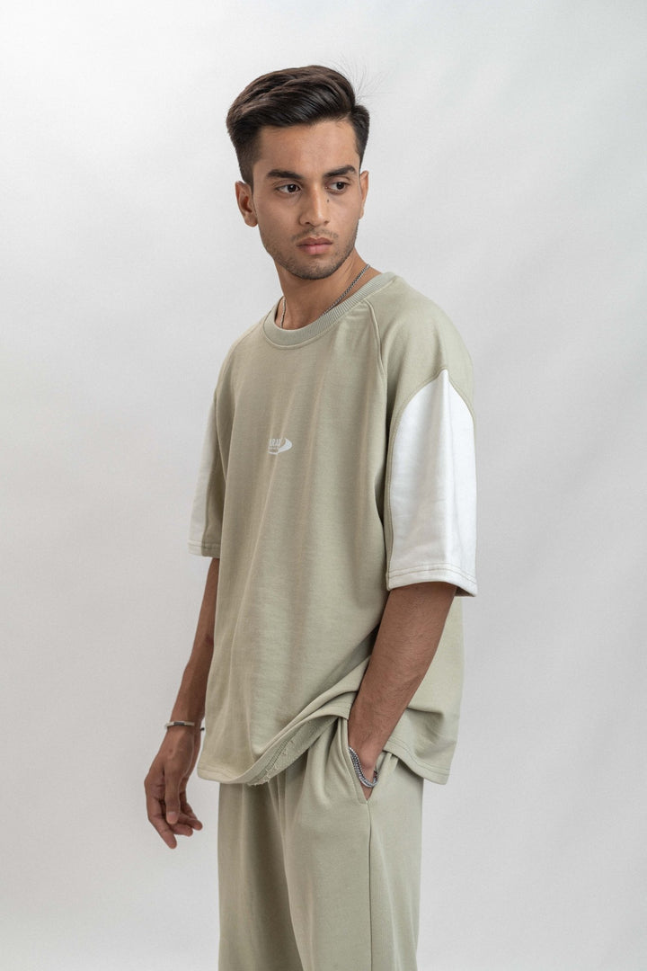 Beige Raglan Round Panel Cord Set – French Terry 280 GSM - ParadiseZone