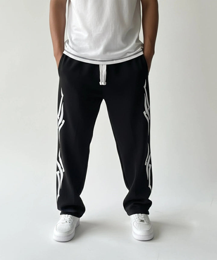 Black Printed Baggy Trouser - ParadiseZone