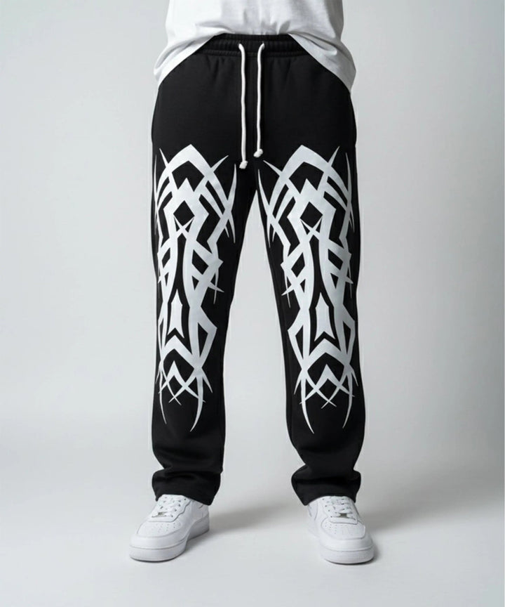 Black Printed Baggy Trouser - ParadiseZone