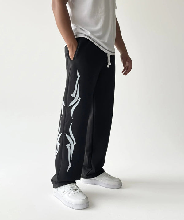 Black Printed Baggy Trouser - ParadiseZone