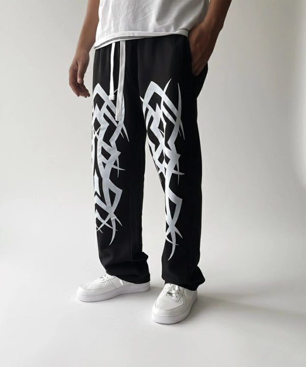 Black Printed Baggy Trouser - ParadiseZone