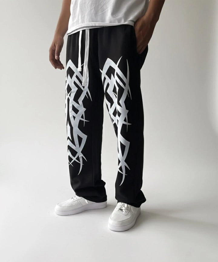 Black Printed Baggy Trouser - ParadiseZone