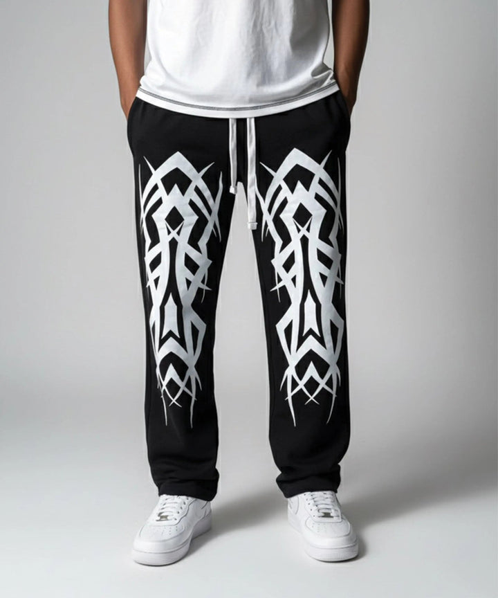 Black Printed Baggy Trouser - ParadiseZone