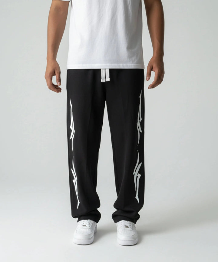 Black Printed Baggy Trouser - ParadiseZone