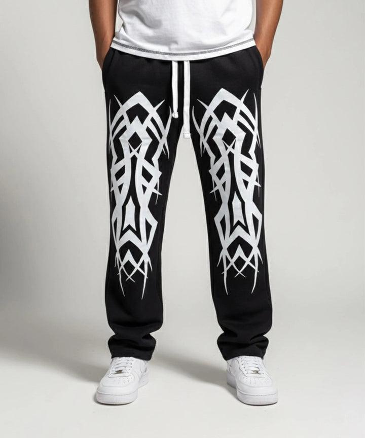 Black Printed Baggy Trouser - ParadiseZone