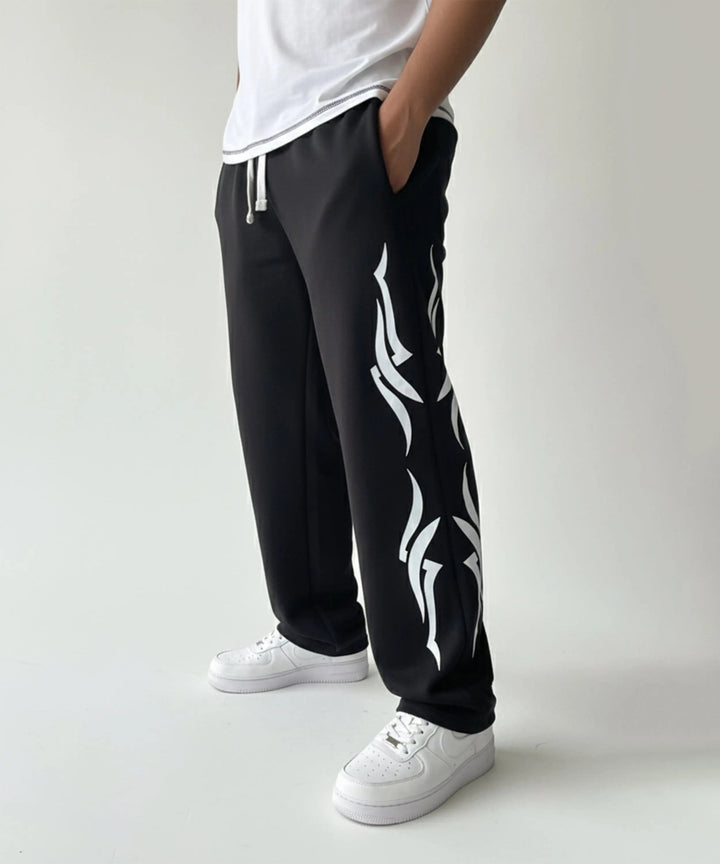 Black Printed Baggy Trouser - ParadiseZone