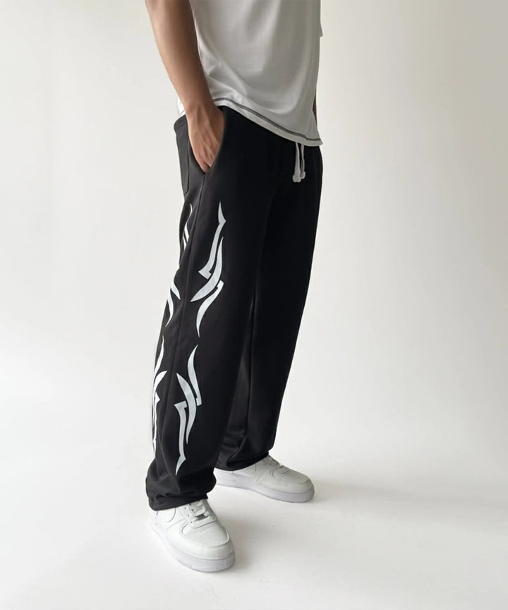 Black Printed Baggy Trouser - ParadiseZone