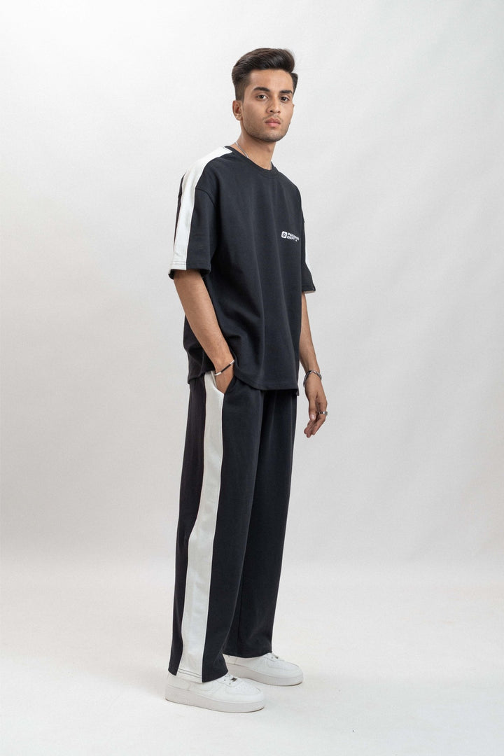 Black Stripe Cord Set – French Terry 280 GSM - ParadiseZone