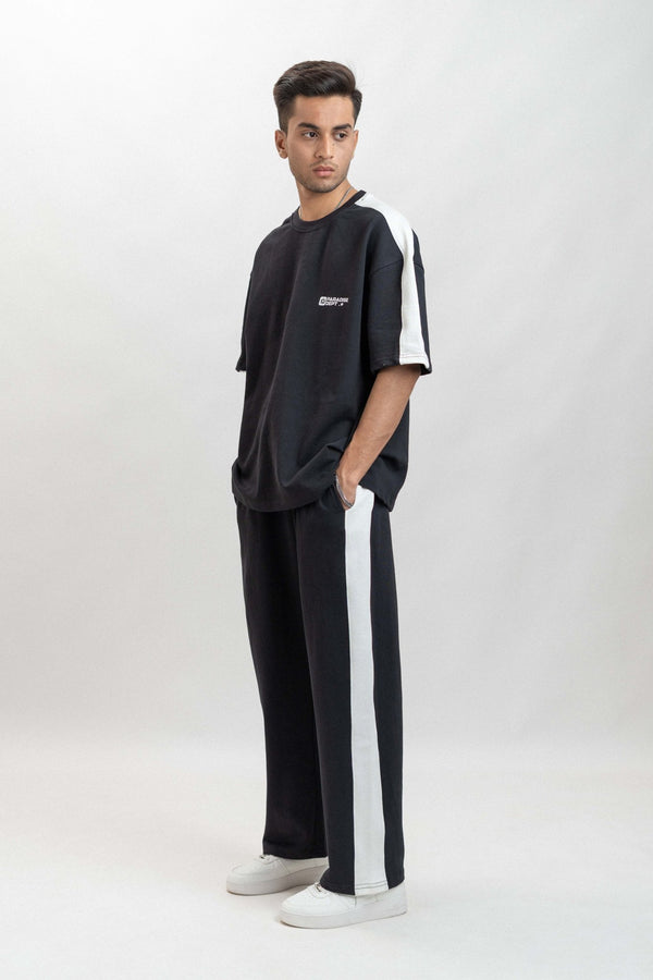 Black Stripe Cord Set – French Terry 280 GSM - ParadiseZone