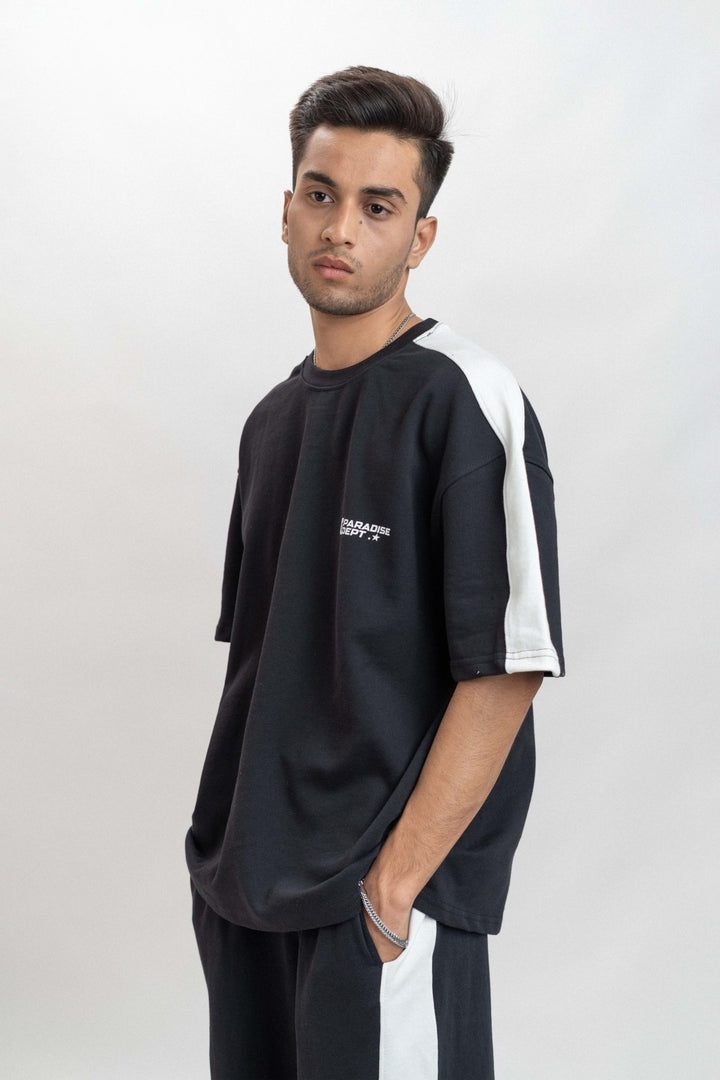 Black Stripe Cord Set – French Terry 280 GSM - ParadiseZone