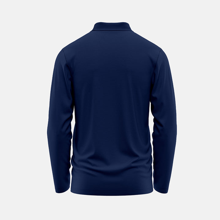 Navy Blue Long Sleeves Polo T-shirt ParadiseZone